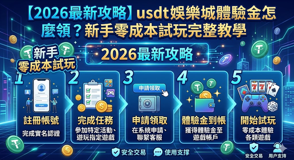 【2026最新攻略】usdt娛樂城體驗金怎麼領？新手零成本試玩完整教學