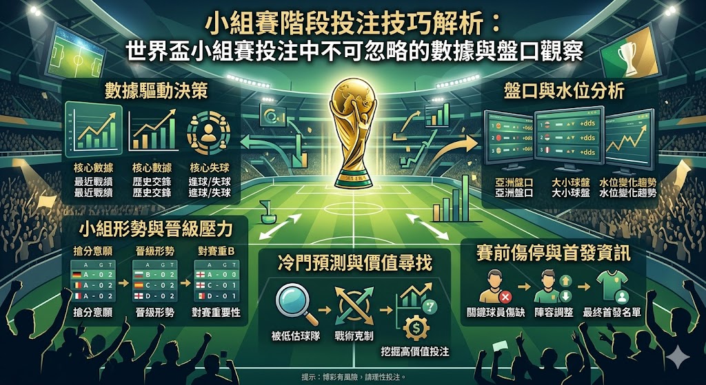 小組賽階段投注技巧解析：世界盃小組賽投注中不可忽略的數據與盤口觀察