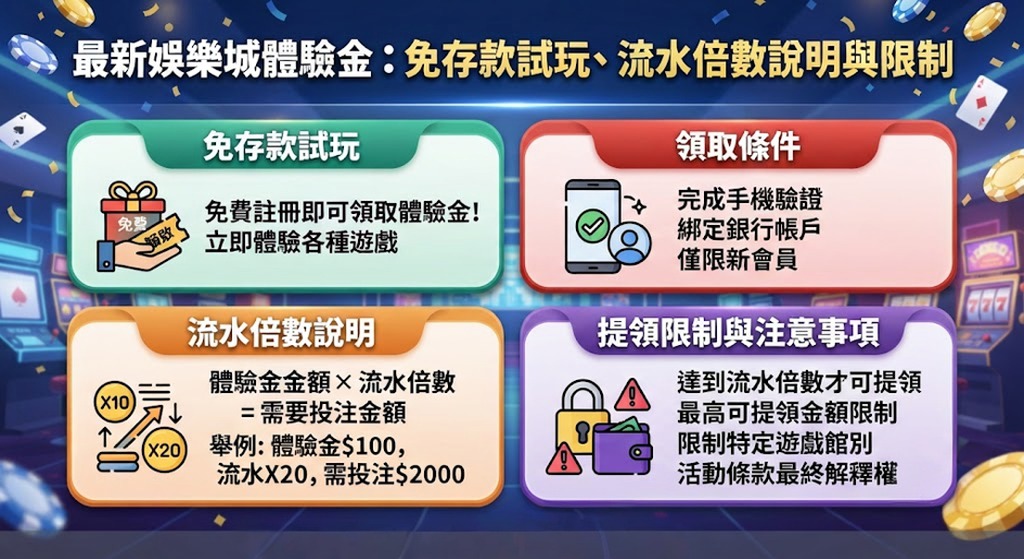 免存款試玩、流水倍數說明與限制 免存款試玩、流水倍數說明與限制