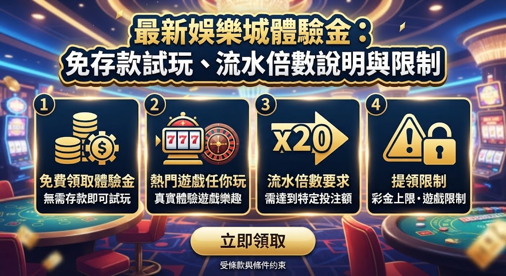 免存款試玩、流水倍數說明與限制 免存款試玩、流水倍數說明與限制